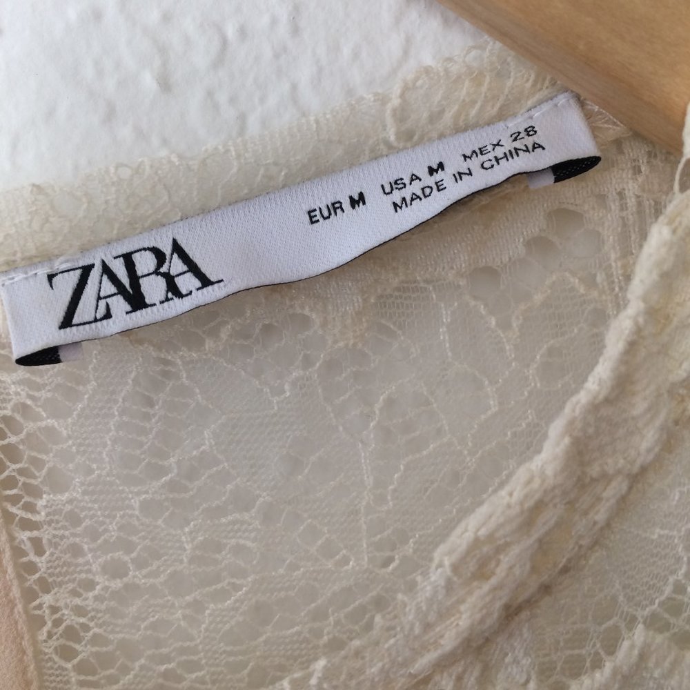 Zara Embroidered Off White Dress - Picture 4 of 7